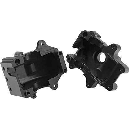 Metal Front/Rear Gearbox Housing Bulkhead Differential Gear Box Cover Case # 9529 Compatible with Traxxas 1/8 Sledge 4WD 95076-4 RC Monster Truck Upgarde Parts (Black) - color: Black