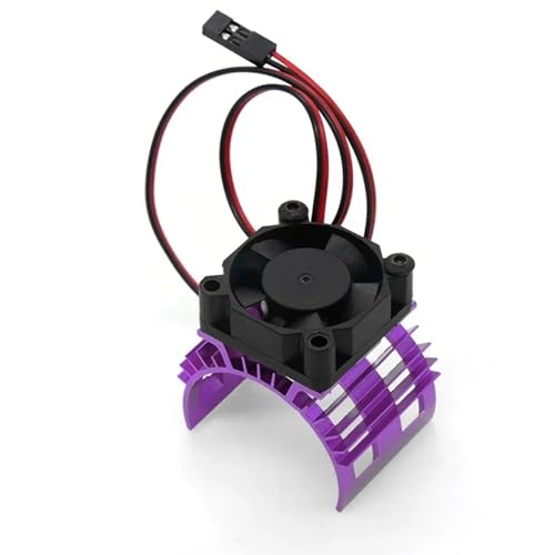 1/10 RC Aluminum Alloy Motor Heat Sink Heatsink with 5V Cooling Fan 30mm Upgrade Parts Replacement for 1/10 Truck Buggy Crawler Car 540 550 3650 Size Brushless Engine Motor