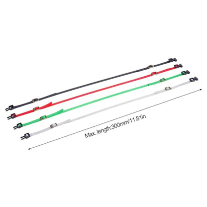 5 Pack RC Crawler Roof Rack Tie Down Straps with Buckles, 300mm, for 1/10 1/18 1/24 Scale Models Compatible with SCX24 TRX4M TRX4 TRX6 SCX10 (Green) - color: Green