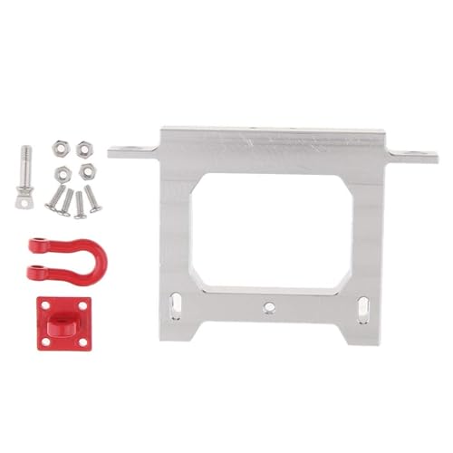 Rc Crawler Bumper Compatible with WPL C14 C24 B16 B36 B14 B24 FY004 RC Truck Car Upgrade Parts Accessories Metal Rear Bumper with Trailer Tow Hook