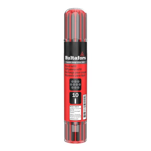 Hultafors Tools 650110 Dry Marker Refills HRD G*, Graphit | Break-Resistant Leads | Clean Line Output | Quick Reload | Construction Marking | Durable Core - size: 10 Count (Pack of 1)