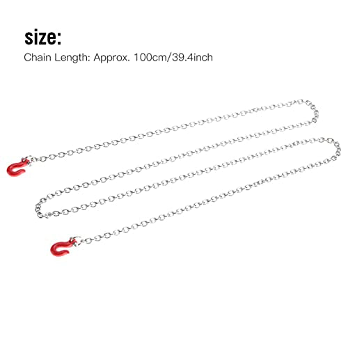 RC Car U Shaped Pull Buckle Tow Hook, Safety Chain Trailer Assemble Parts for 1/10 Scale Climbing Crawler Car