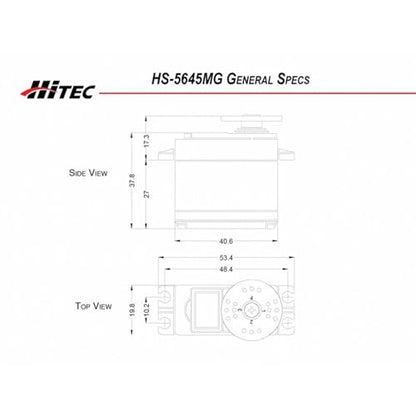 Hitec HS-5645MG Digital Servo - High Torque 168oz-in, Metal Gears, Programmable, for RC Car/Truck Steering & Throttle(1PCS)