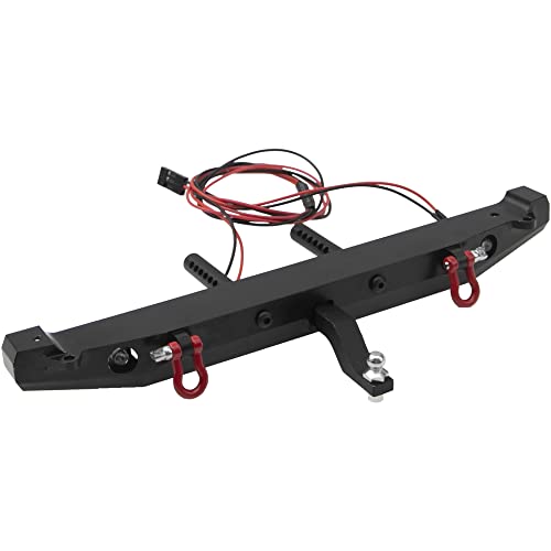 RC Model Metal Car Rear Bumper RC Crawler Car Rear Bumper with Lights Shackles Trailer Hitch Compatible with Traxxas TRX-4 Axial SCX10 90046 90047 SCX10 II 1/10 RC Crawler Car Upgrade Parts