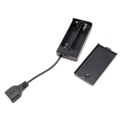 5Pcs AA Battery Holder 2 Cell with Cover/ON Off Switch/USB Female, 2xAA Battery Case for Technology Production Toy Models Accessory DIY - size: 2AA covered with USBFB