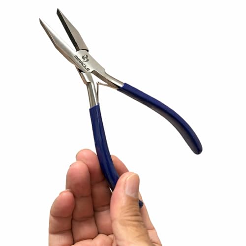 Hair Extension Plier for I Tip & K Tip – 7 Inch Flat-Tip Fusion Bond Precision Tool with Textured Grip Jaw for Keratin and Bead Extension Placement, Professional Salon-Grade Pliers By MIRACLE - size: 7" Blue