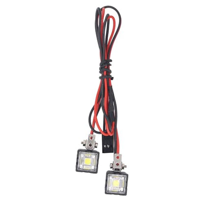 RC LED Headlights White High Brightness Front Light Bar Compatible with Axial SCX10 90046 fit for Redcat :10 RC Crawler Car Lighting Kit 2LED - size: 2LED
