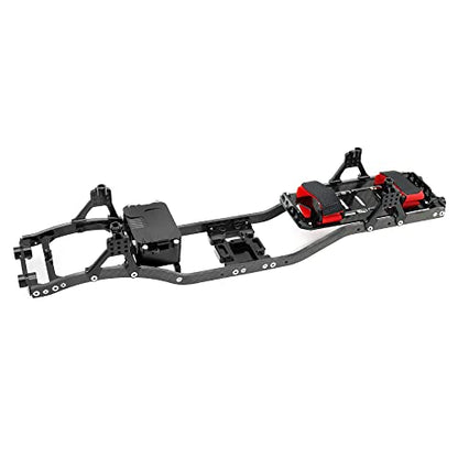 1/10 RC Crawler Carbon Fiber Girder 4MM CNC Metal Car Chassis Frame Body Kit Parts for Axial SCX10 II Rock Off Road Truck (Black) - color: Black