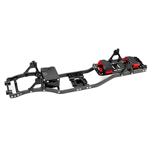 1/10 RC Crawler Carbon Fiber Girder 4MM CNC Metal Car Chassis Frame Body Kit Parts for Axial SCX10 II Rock Off Road Truck (Black) - color: Black