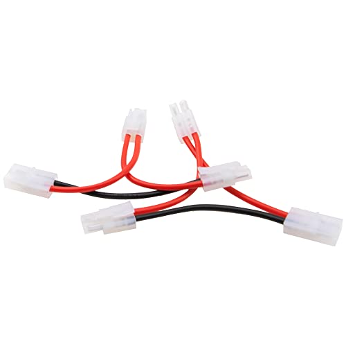 2Pcs HIRCQOO RC Car Serial Series Cable Adapter Compatible with XT90 Large Tamiya Traxxas EC5 XT60 EC3 T Plug for RC Truck Boat Lipo Battery ESC (Tamiya Plug 1 Female to 2Male Connector) - style: Tamiya Plug 1 Female to 2Male Connector
