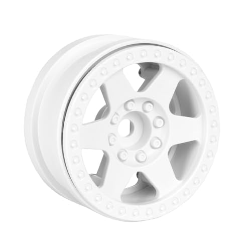 4PCS Plastic 2.2 Inch Beadlock Wheel Rim Wheel Hub 12mm Drive Hex Compatible with 1/10 RC Crawler Car for Axial SCX10 90046 TRX4 Wraith RR10 Capra(White) - color: White