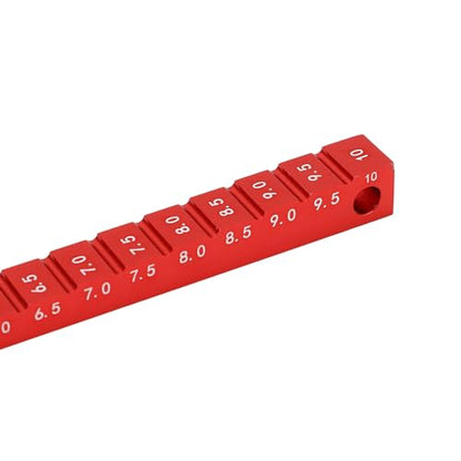 RC Ride Height Gauge 1/10, RC Camber Gauge Aluminum Alloy RC Ride Height and Camber Gauge Kit for 1/10 RC Drift Car, 0.1 to 0.4in Adjustment Range (Red) - color: Red