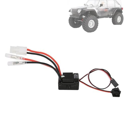 60A Brushed ESC, 2-3S Water Proof Electric Speed Controller with 6V/3A BEC 320A Burst Current for 1/10 RC Car Truck Crawler