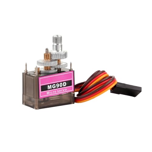 5PCS 9G Micro Digital Mini Servo Upgraded MG90D 180/270/360 Degree Power Functions Full Metal Gear Brush Motor for RC Plane Helicopter Drone Parts (360 Degree) - style: 360 Degree