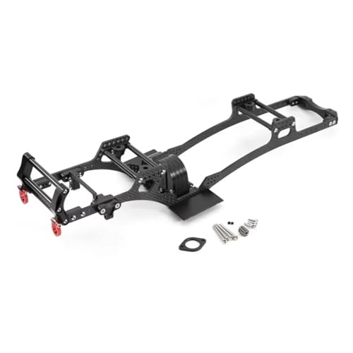 Rc Frame Chassis Parts For Axial For SCX10 1/10 Carbon Fiber Chassis Kit Frame Rail Skid Plate Gearbox Bumper Set RC Crawler Car DIY Upgrades Replacement