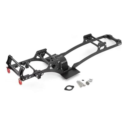 Rc Frame Chassis Parts For Axial For SCX10 1/10 Carbon Fiber Chassis Kit Frame Rail Skid Plate Gearbox Bumper Set RC Crawler Car DIY Upgrades Replacement