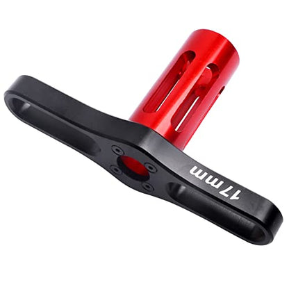 17mm Wheel Nuts 17mm Wheel Wrench Tool for Traxxas Maxx WideMaxx E Revo 2.0 Summit T Maxx RC Monster Truck Wheels Tires Red - color: W/Red Nut