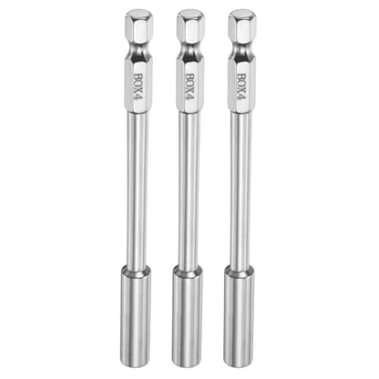HARFINGTON 3pcs Nut Driver Drill Bit 4mm Metric Socket 1/4" Hex Shank 3.94" (100mm) Long 6-Point Socket Quick Change CR-V Steel Bolt Setters for Power Drill Driver - size: 4mm