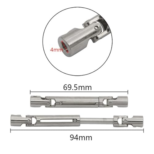 Set of 2 RC Car Drive Shafts with Wrench and Screws for MN82 MN78 LC79 1/12 Scale Crawler, Silver