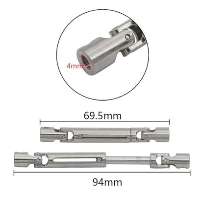 Set of 2 RC Car Drive Shafts with Wrench and Screws for MN82 MN78 LC79 1/12 Scale Crawler, Silver