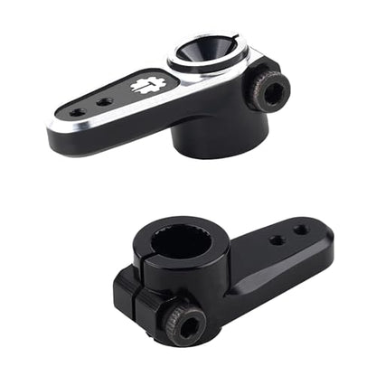 7075 Aluminum 25T Micro Servo Horn with M1.4 Threaded Holes for REEFS RC 99 Micro Servo 1/24 Axial SCX24 AX24 Upgrades - color: Black