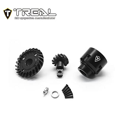 TREAL Harden Steel Axle Ring & Pinion Gears Set 12T/24T for FCX24 Smasher Power Wagon (Axle Gears with Differential Hub) - style: Axle Gears with Differential Hub