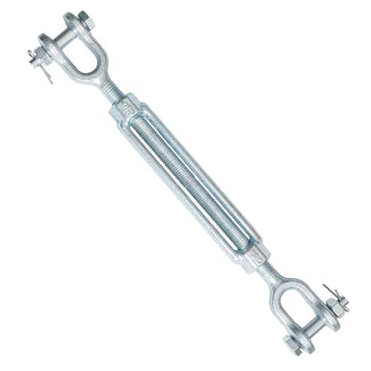 5/8" Jaw Jaw Turnbuckle Galvanized Jaw and Jaw Turnbuckle, Jaw Jaw Closed Body Marine Turnbuckle Jaw, 5000lbs Working Load Limit, Durable for Wire Rope Cable (5/8" x 6") - style: Jaw & Jaw-5/8 x 6