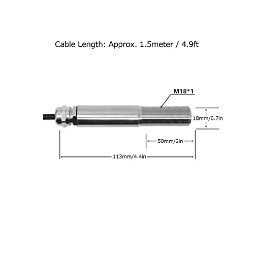 High Temperature Sensors Non Touch Infrared Temperature Sensors 4-20mA Transmitter 10-30VDC (0~500℃) - size: 0~500℃