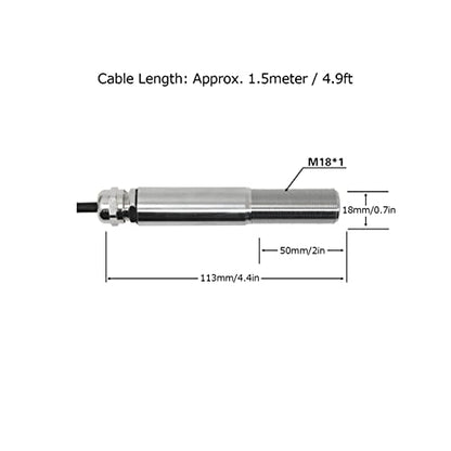 High Temperature Sensors Non Touch Infrared Temperature Sensors 4-20mA Transmitter 10-30VDC (0~500℃) - size: 0~500℃