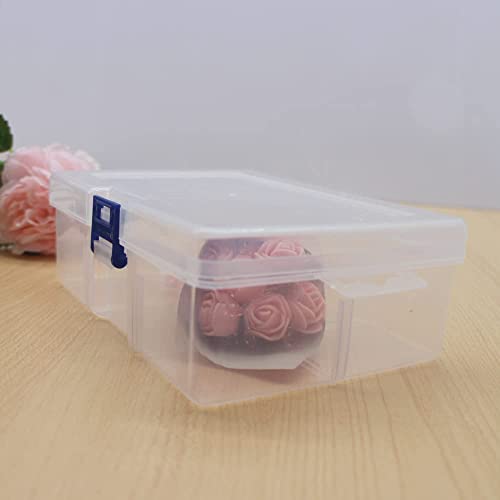 6-Piece Clear Plastic Storage Box with Snap-Tight Latch - Organizer Container for Pencils, Puzzles, Small Toys, Jewelry Making & Sewing Crafts (Small Size) - size: 6pcs Small Box