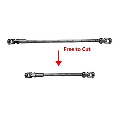 Steel Cut to Length Driveshaft Universal Joint Drive Shaft for 1/10 RC Crawler LCG Rigs Sportys Scalers Capra SCX10 Pro 68-229mm, 2PCS (Black) - color: Black