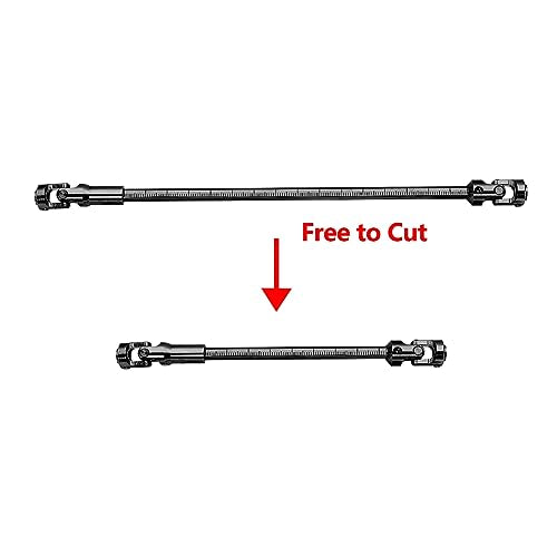 Steel Cut to Length Driveshaft Universal Joint Drive Shaft for 1/10 RC Crawler LCG Rigs Sportys Scalers Capra SCX10 Pro 68-229mm, 2PCS (Black) - color: Black