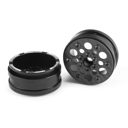 Beadlock Wheel Rims 4PCS 1.9" Upgraded Carbon Fiber Aluminum Wheel Hub Compatible with 1/10 RC Crawler Gen8 TRX-4 Axial VS4-10 Capra SCX10 RC Car Accessories (Patten E) - color: Patten E