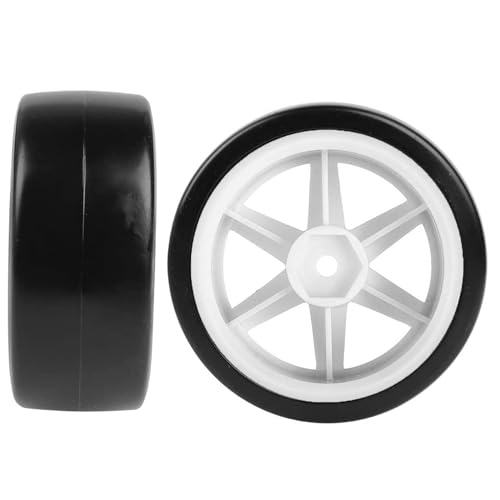 4PCS 1/10 RC Drift Car Tires Smooth Hard Tyre Plastic Wheel Rims Set Replacement for HSP Tamiya HPI Kyosho On-Road Drifting Car(White) - color: White