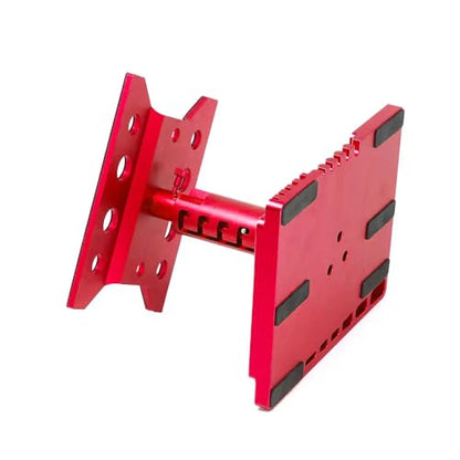 Alloy Multifunctional RC Car Stand RC Work Stand RC Repair Stand 360°Switch Rotation 5 Levels Height Lift or Lower with Screw Base for 1/8 1/10 1/12 1/16 1/18 RC Car Truck Crawler(Red)