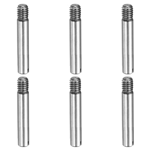 MECCANIXITY 6 Pcs M4 x 20mm Slotted Cylindrical Pins, 304 Stainless Steel Dowel External Thread Locating Parallel Pins Shelf Support Peg Pin for Furniture Installation, DIY Project - size: M4 x 20mm