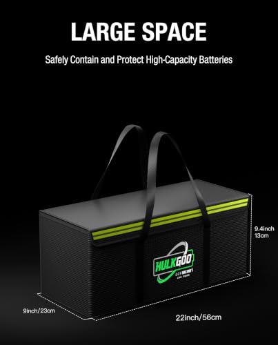 12V 200Ah LiFePO4 Lithium Battery Fireproof Safe Bag, Large Capacity Explosion-proof Lipo Battery Case for Charging & Storage, Waterproof Safe Box Compatible with LiTime & Renogy(22x9x9.4 Inches) - size: 22x9x9.4 Inches