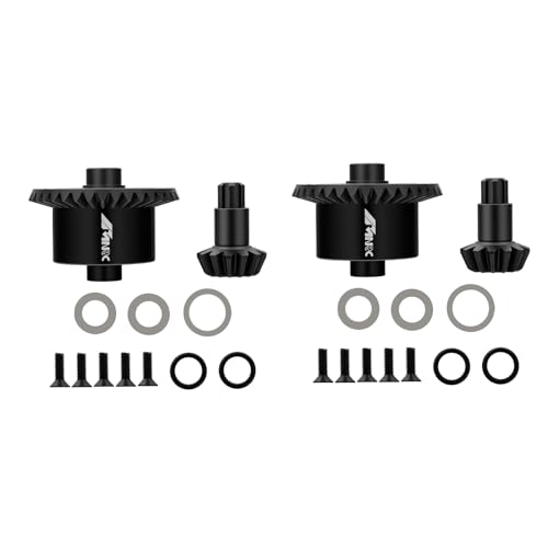 2PCS Diff Differential Case Cover 37t & 13t Gear Compatible with Arrma 1/10 Senton Big Rock Granite 3S BLX Diff Cover Outcast Kraton 4S 1/8 Typhon 3S Mojave Infraction Series Upgrades Part Black - color: Black