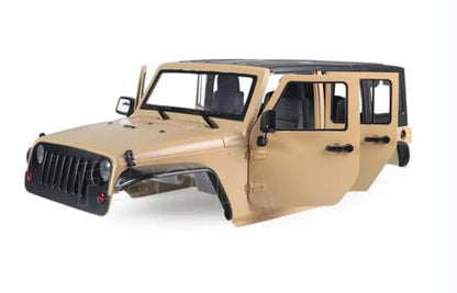 1/10 RC Car Hard Jeep Body Shell Kit, Jeep Body, Open Shell Kit 313mm Wheelbase for RC Crawler Car Axial SCX10 90046 90047 RGT EX86100(Khaki) - color: Khaki