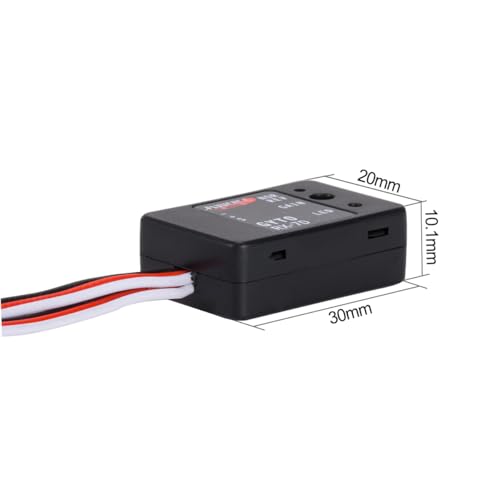 RC Gyro Sensitivity Adjustable,Mini Gyro Gyroscope Stability Control 4.8-7.4V for 1/10 1/12 RC Crawler Car/Boat/Drift Racing/Monster Truck/Short-Course Truck/Robot/Boats