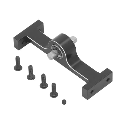Aluminum Alloy 70mm Transfer Case Transmission Gearbox with 5mm Steel D Shaped Shaft for 1/10 RC Crawler Upgrade Parts (Black) - color: Black