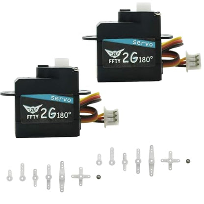 2PCS 2G Plastic Gear Mini Servo, 3.7-5V RC Micro Digital Servos Kit for RC Helicopter Airplane Car Boat & Robot Parts (JST Connector)