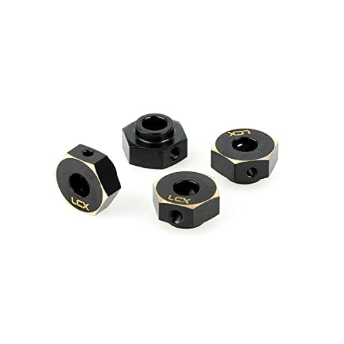 LCX Racing 1/10th RC Crawler Car 12mm Brass Wheel Hex Hubs Drive Adapter for Axial SCX10 III UTB10 Capra 1.9 Unlimited Trail Buggy, Upgrades Parts Accessories