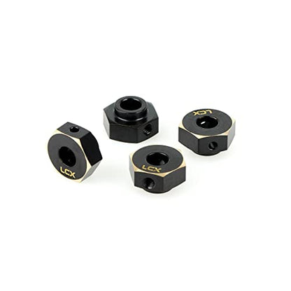 LCX Racing 1/10th RC Crawler Car 12mm Brass Wheel Hex Hubs Drive Adapter for Axial SCX10 III UTB10 Capra 1.9 Unlimited Trail Buggy, Upgrades Parts Accessories