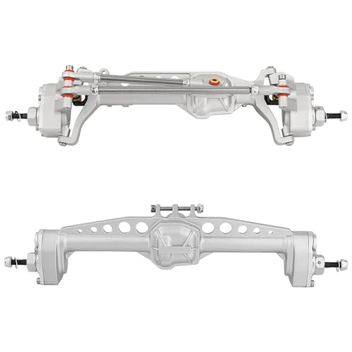 CNC Metal Front and Rear Portal Axles for 1/10 RC Crawler Car Axial SCX10 III AXI03006 AXI03007 Wrangler JL AR45 Axle Upgrade Part (Silver)