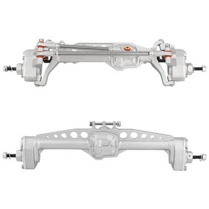 CNC Metal Front and Rear Portal Axles for 1/10 RC Crawler Car Axial SCX10 III AXI03006 AXI03007 Wrangler JL AR45 Axle Upgrade Part (Silver)
