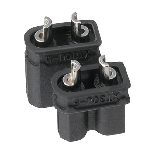 ELFCULB 20 Pairs Amass XT30U Upgrade Male & Female Connectors, Nickel Plated Drone, for RC UAV Robots (Black) - color: 20 Pairs XT30U(Black)