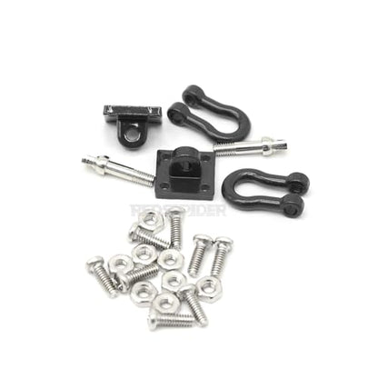 1/10 RC Car Accessories Mini Metal Trailer Chain and Tow Hooks Towing Hook & for 1:10 Rock Crawler Truck Car Traxxas TRX4 SCX10 Axial RC4WD Tamiya D90 (Black) - color: Black
