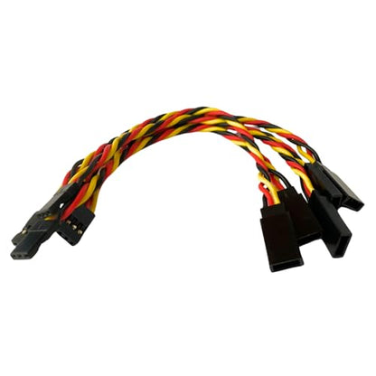 20awg Twisted Servo Extension Cable - 100 Strands for RC Vehicles, Drones, E-Bikes - 6 Lengths / 5 Wires per Pack (15CM / 6in / 1/2ft) - style: 15CM / 6in
