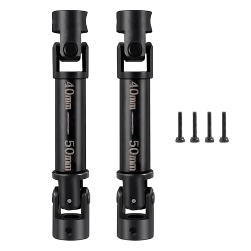 RCHUBAM 2PCS 40-50mm Center Drive Shaft for 1/24 FMS FCX24 | Adjustable 1144-Steel RC Hex‑Type Drive Shaft,RC Crawler Upgrade Parts,1 Pairs